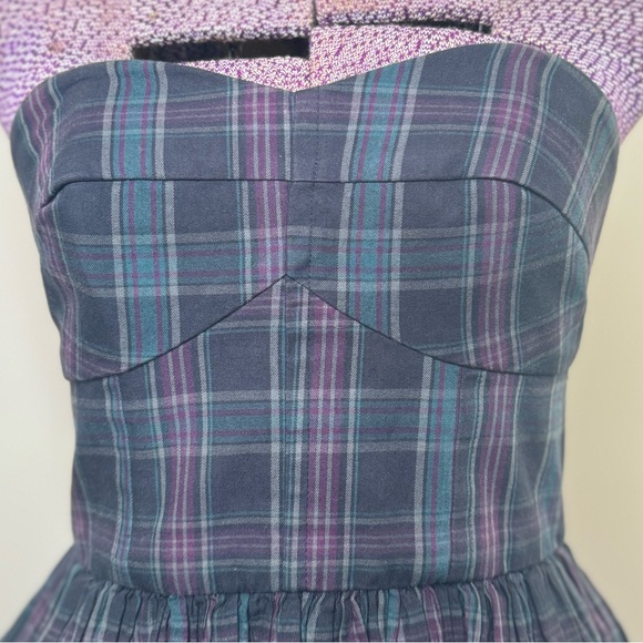 Jack Wills Keynsham Dress Tartan Plaid Sleeveless Boutique Dark Academia Sz 4 - Picture 2 of 10